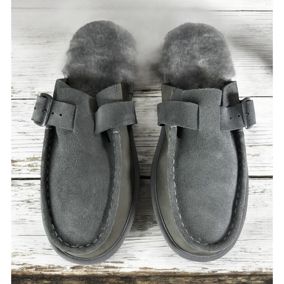 L.L. Bean Other - LL Bean Wicked Good Slipper Scuffs Shearling Lined Suede Leather Men's Size 10